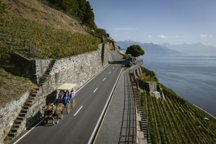 The main liberal party campaigned by horse and cart in the Lavaux vineyards overlooking Lake Geneva
