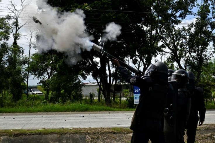 Police fired teargas to disperse protesters