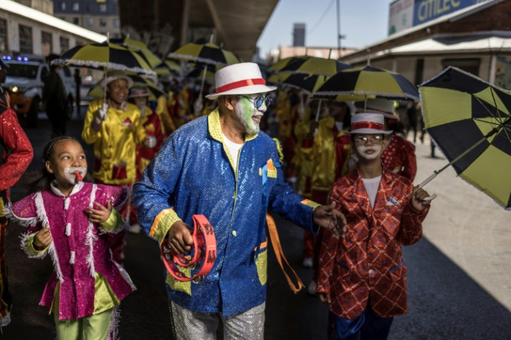 Minstrels and baton-twirling majorettes were fixtures of the Johannesburg parade