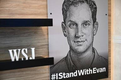 An illustration of Wall Street Journal reporter Evan Gershkovich, who has been detained in Russia since March
