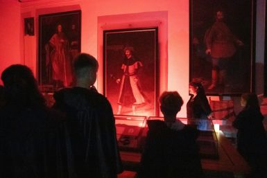 Fangs for coming: visitors admire one of the few portraits of Vlad III, aka Dracula, in Austria's Forchtenstein Castle