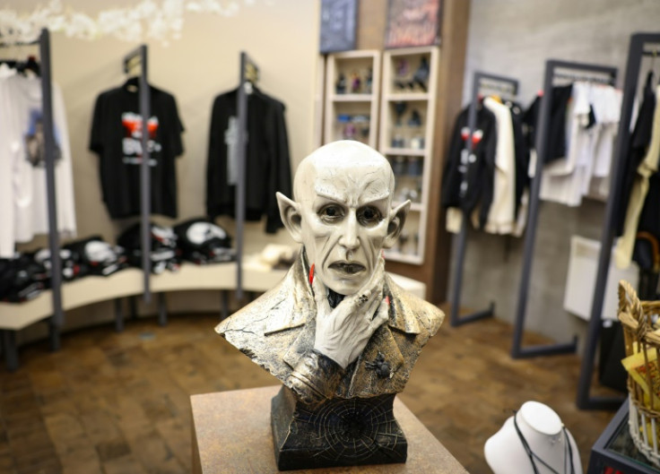 A bust of a vampire in the souvenir shop of Bran Castle in Romania