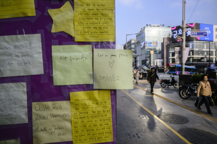 The site of the deadly crush, now decorated with hundreds of notes filled with messages of grief and tribute for the victims, was designated a memorial