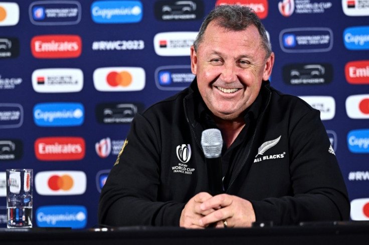 New Zealand coach Ian Foster smiles as he addresses the media to announce his team