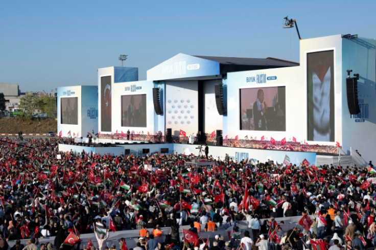 President Tayyip Erdogan said 1.5 million people attended Saturday's pro-Palestinian rally in Istanbul