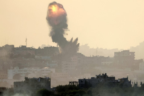 Smoke billows from Israeli bombardment in the north of the Gaza Strip on October 30, 2023
