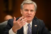 FBI Director Christopher Wray testifying before the Senate Homeland Security and Government Affairs Committee