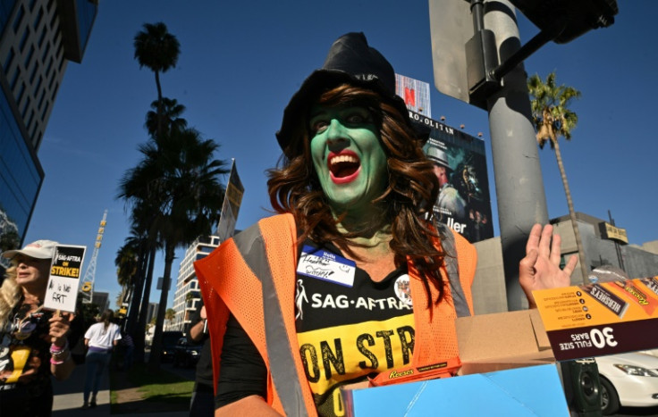 The strike has not totally prevented actors from dressing up and having some fun this Halloween