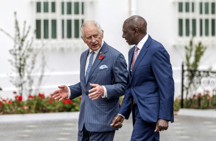 Kenyan President William Ruto (R) called the British response to Kenya's quest for self-determination "monstrous in its cruelty"
