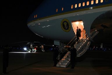 President Joe Biden steps off Air Force One upon arrival in Maryland on November 1, 2023, as he returns from Minnesota