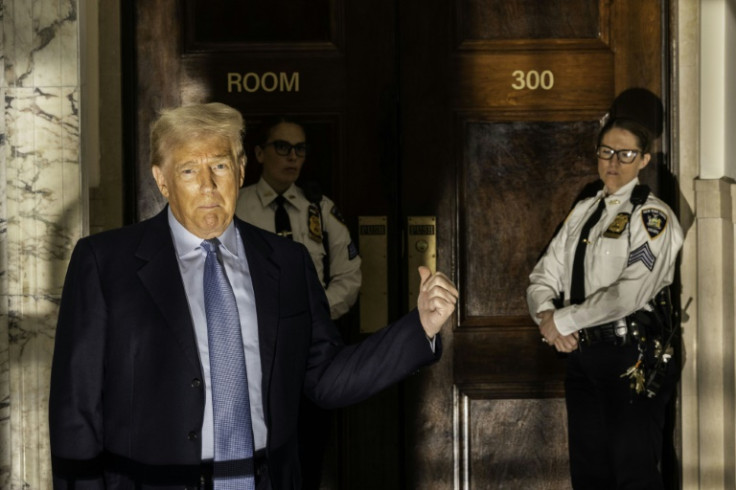 Former US president Donald Trump gets a feel for spending time in court in New York on October 18 2023
