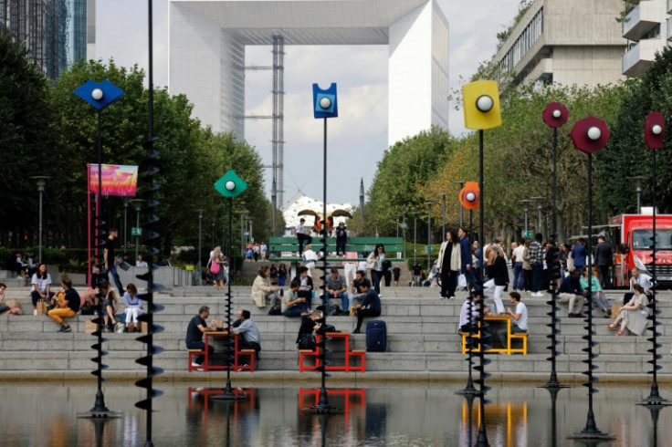 The pond is a popular spot to lunch on nice days but the business district does not have all the amenities of a typical university campus, such as a subsidised student cafeteria