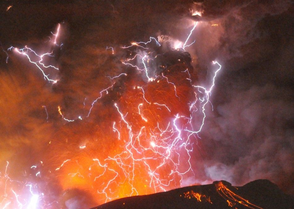 Volcanic lightning or a dirty thunderstorm