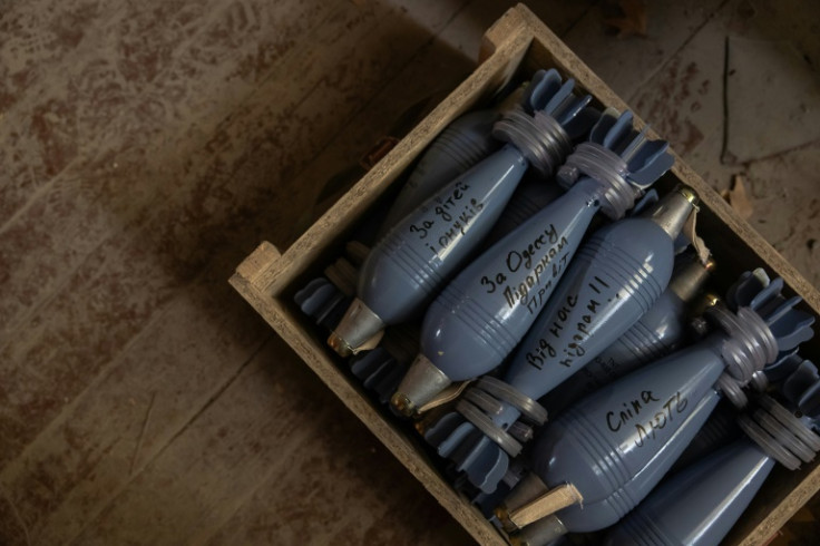 Mortar shells marked with inscriptions "For our children and grandchildren" and "For Odesa"