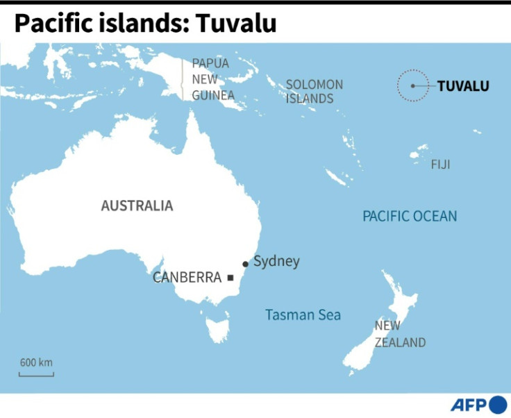 Map locating the Pacific island state of Tuvalu