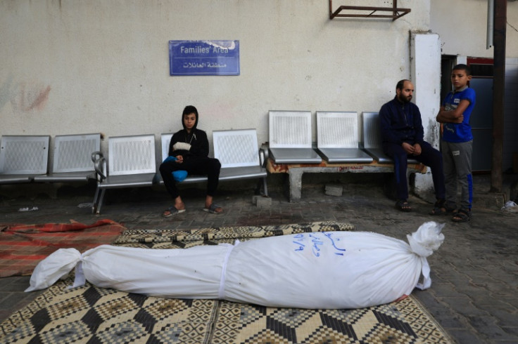 A Palestinian's body awaits burial in Gaza