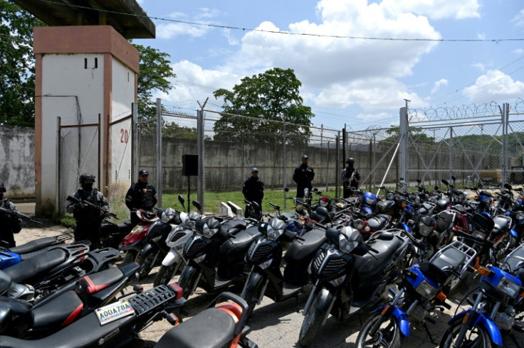 Security forces confiscated motorcycles used by gang members at one prison