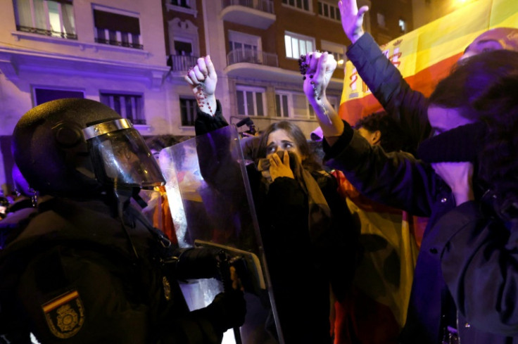 Saturday saw unrest near the governing Socialist Party's Madrid headquarters