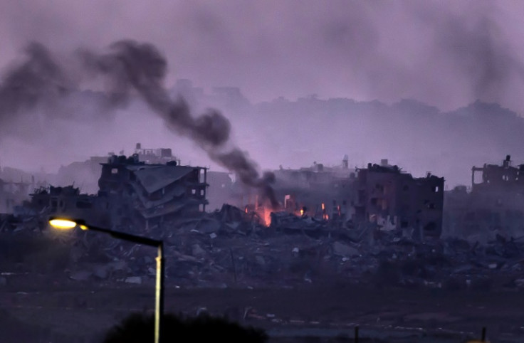 Smoke billows during bombardment of the northern Gaza Strip