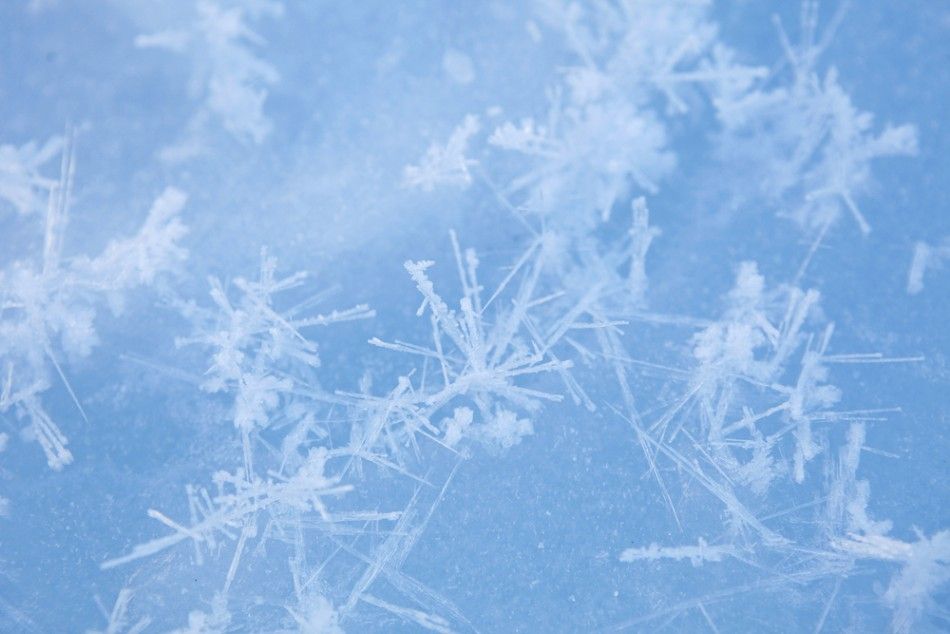 Ice crystals are seen