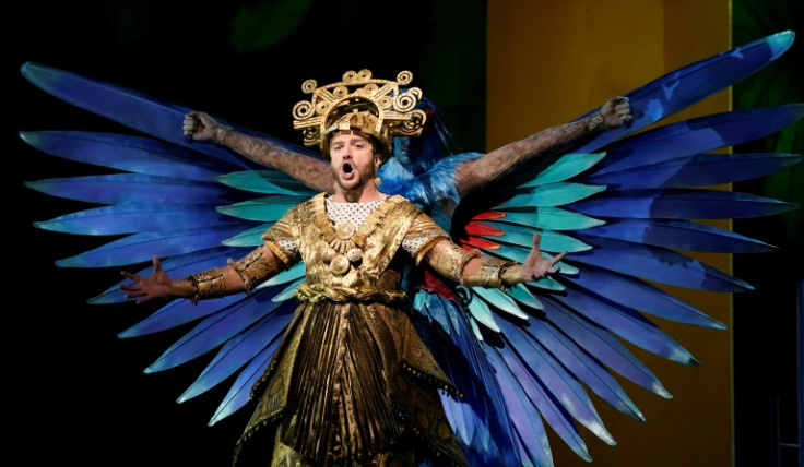 Baritone Mattia Olivieri, performing as Riolobo, takes part in a dress rehearsal of 'Florencia en el Amazonas,' the Met Opera's first Spanish production in nearly a century