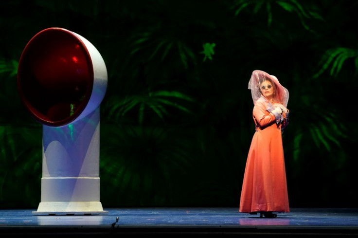 Soprano Ailyn Perez, performing as Florencia Grimaldi, takes part in a dress rehearsal of 'Florencia en el Amazonas' -- the Met Opera's first Spanish-language staging in nearly a century