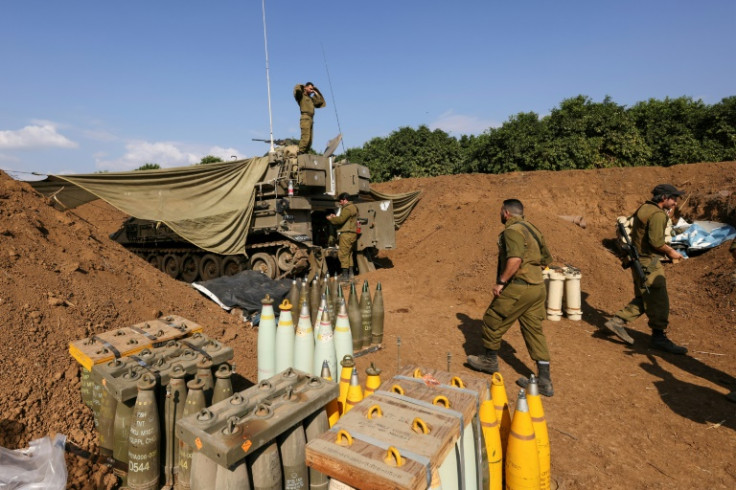 An Israeli mobile artillery unit takes position in Upper Galilee in northern Israel near the Lebanon border on November 15, 2023, amid increasing cross-border tensions as fighting continues with Hamas militants in the southern Gaza Strip. Since the Palest