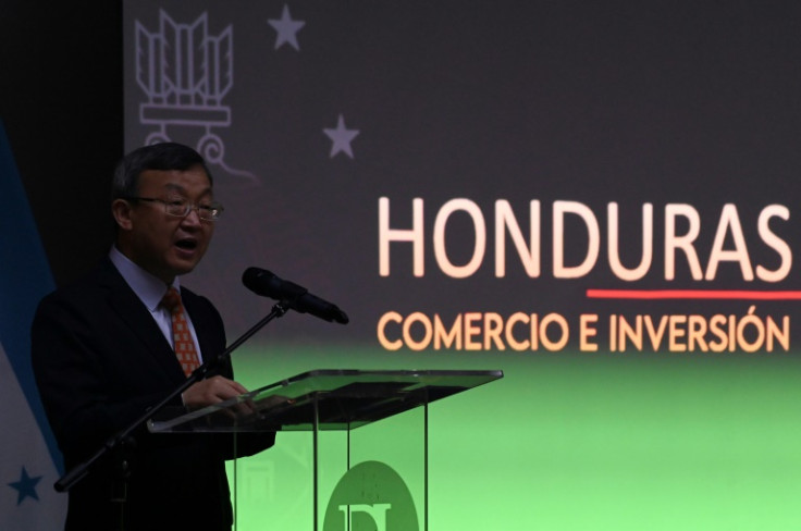 Chinese vice commerce minister, Wang Shouwen, speaks about free trade in Honduras on July 7, 2023