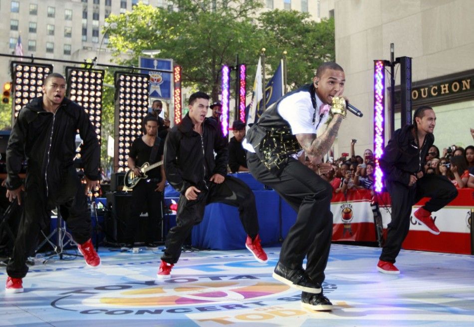 U.S. Singer Chris Brown Performing in New York