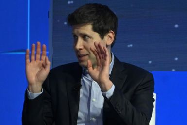 Sam Altman, the since-fired CEO of OpenAI, is seen taking part in a discussion on artificial intelligence in San Francisco on November 16, 2023