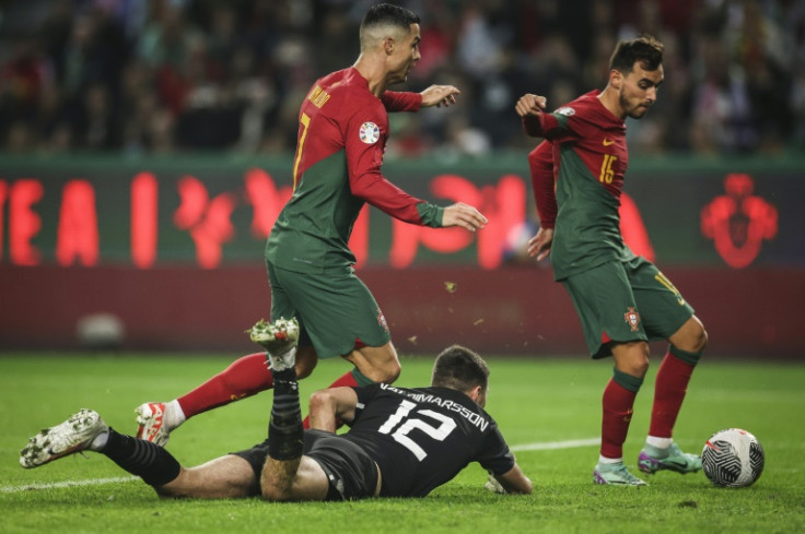 Cristiano Ronaldo set up Ricardo Horta for Portugal's second goal against Iceland