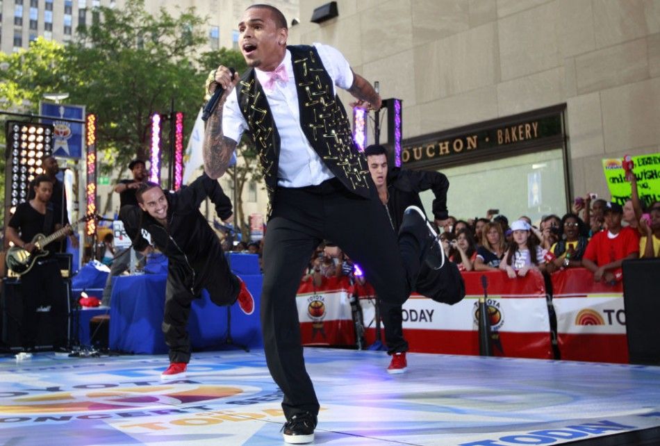 Singer Chris Brown performs on NBCs Today show