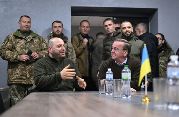 German Defence minister Boris Pistorius and Ukraine's Defence Minister Rustem Umerov visit a training facility ouside Kyiv