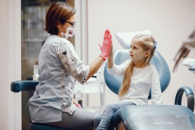 A child during dental appointment