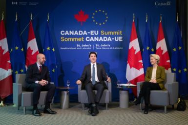 European Council President Charles Michel, Canadian Prime Minister Justin Trudeau, and European Commission President Ursula von der Leyen pledge continued support to Ukraine