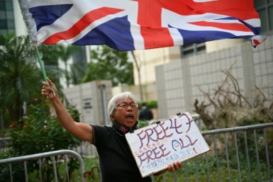 Protesting outside the court on Wednesday was Alexandra Wong, a well-known activist nicknamed "Grandma Wong"
