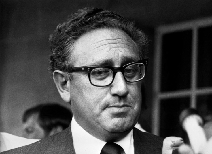 US secretary of state Henry Kissinger seen on a March 1974 visit to Tel Aviv