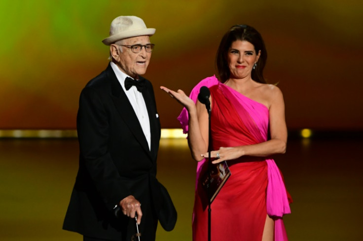 Norman Lear, seen here at the 2019 Emmy Awards with actress Marisa Tomei, created or produced more than 100 TV shows or specials, in an eight-decade career that changed the face of American television