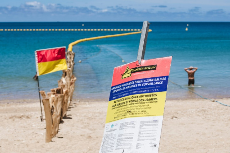 A huge steel net now encloses a large section of Noumea's Baie des Citrons beach