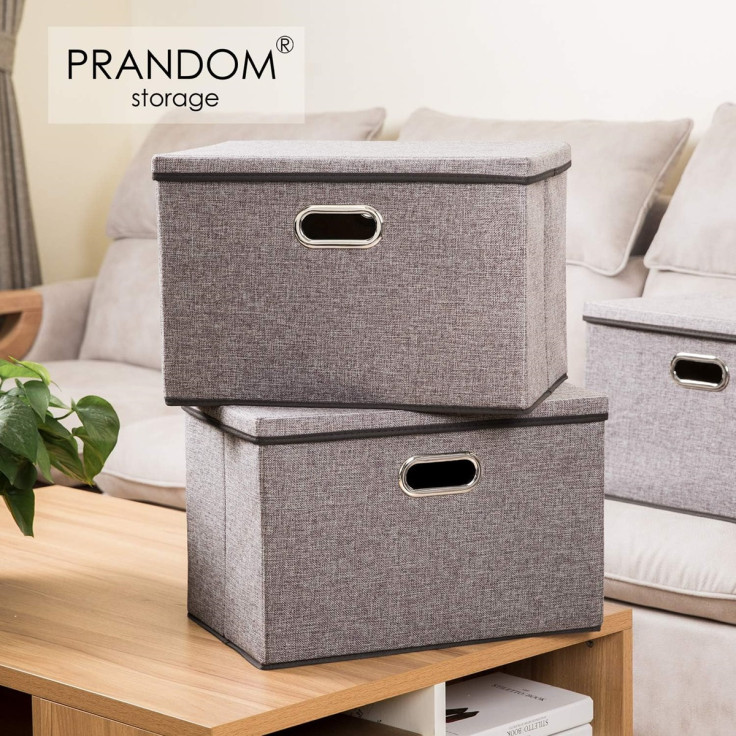 PRANDOM Large Collapsible Storage Bins with Lids