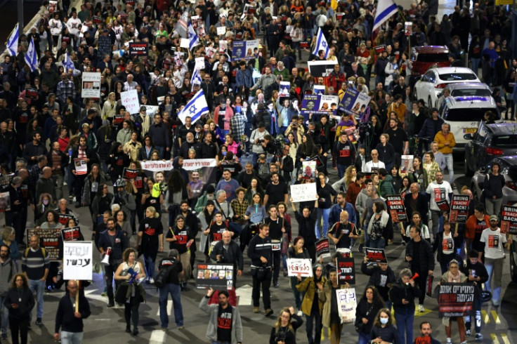 Protesters took to the streets of Tel Aviv after news spread of the death of three hostages