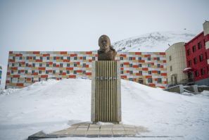 A monument to Lenin in Barentsburg in Norway's Svalbard Archipelago, where Russians have been mining coal for decades
