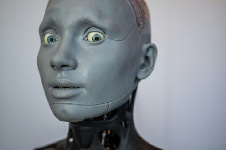 -- AFP PICTURES OF THE YEAR 2023 --Humanoid AI robot "Ameca" looks on at the booth of Engineered Arts company during the world's largest gathering of humanoid AI Robots as part of International Telecommunication Union (ITU) AI for Good Global Summit in 