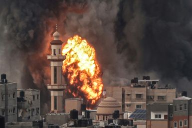 A fireball erupts after an Israeli strike over Rafah, in the southern Gaza Strip, where many Gazans have fled