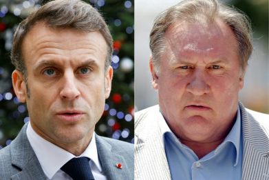 Macron (L) said he had 'huge admiration' for Depardieu
