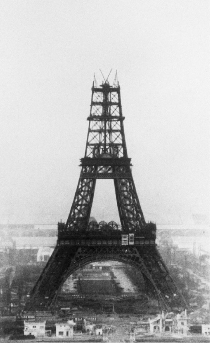 The Eiffel Tower in Paris under construction in November 1888 ahead of the Universal Exhibition