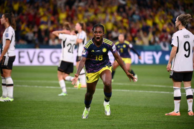 Linda Caicedo (C) scored an incredible goal as Colombia downed Germany at the Women's World Cup