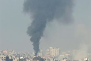 Smoke billows over central Gaza amid the ongoing Israel-Hamas war, which began when the Palestinian militant group carried out a shock attack on Israel on October 7