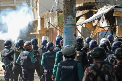 Elections on Sunday were largely peaceful, but police fired tear gas to disperse opposition activists in Chittagong
