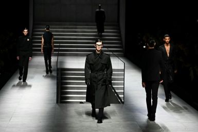 Black was the new black at Dolce & Gabbana's autumn-winter menswear show on Saturday